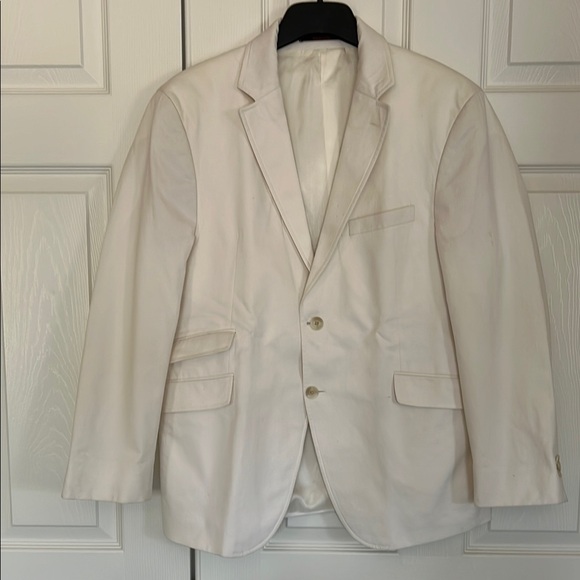 Mens White Business/Casual Cotton Lightweight Fully Lined Blazer Jacket42